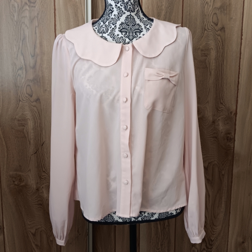Forever 21 Dusty Pink Peter Pan Collar Blouse
